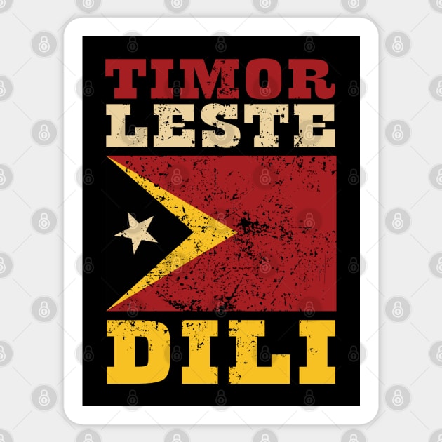 Flag of Timor Leste Sticker by KewaleeTee